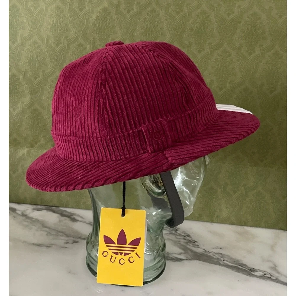 Gucci + Adidas GG Foldable Corduroy Golf Hat 'red'